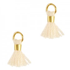 Mini Quaste Ibiza Style 0.7cm Gold-linen white